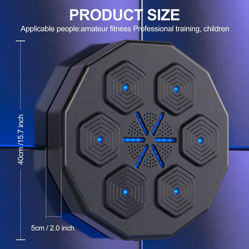 Advanced Bluetooth Wall-Mounted Boxing Trainer with Punch Counter, Adjustable Speed, and Premium Gloves - Ideal for Home and Office Workouts and Stress Relief, Includes LED Light Sword Cosplay Set and Wooden Gymnastic Rings