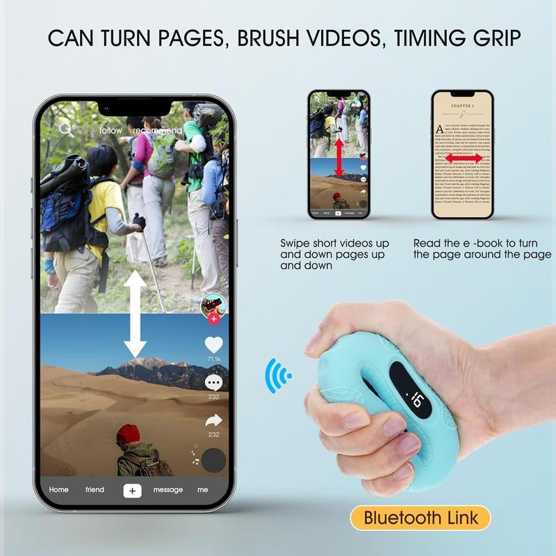 Bluetooth Hand Grip Strengthener and Forearm Exerciser for Enhanced Grip Training and Stress Relief