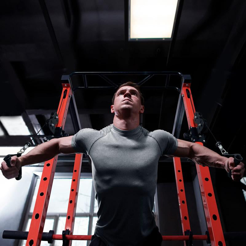 Ritfit Power Cage Home Gym,Multi-Function Squat Rack,Smith Machine,Workout Rack,Cable Crossover Machine,Fitness Gym Set, for Weight Training, for Garage & Home Gym|Ppc03 Home Gym Squat Machine