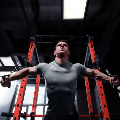 Ritfit Power Cage Home Gym,Multi-Function Squat Rack,Smith Machine,Workout Rack,Cable Crossover Machine,Fitness Gym Set, for Weight Training, for Garage & Home Gym|Ppc03 Home Gym Squat Machine