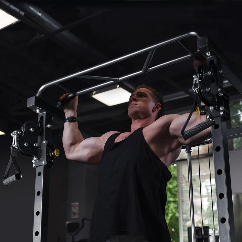 Ritfit Power Cage Home Gym,Multi-Function Squat Rack,Smith Machine,Workout Rack,Cable Crossover Machine,Fitness Gym Set, for Weight Training, for Garage & Home Gym|Ppc03 Home Gym Squat Machine