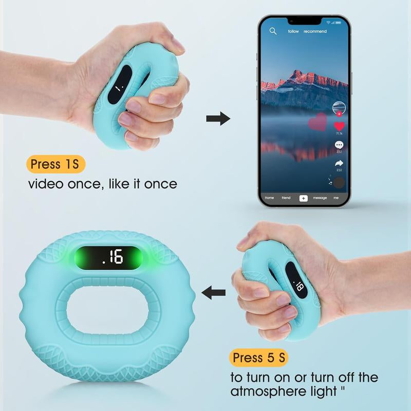 Bluetooth Hand Grip Strengthener and Forearm Exerciser for Enhanced Grip Training and Stress Relief